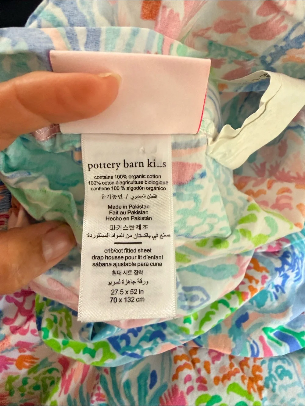 Lilly Pulitzer/Pottery Barn Kid fitted baby crib sheets 2). 100% org. Cotton